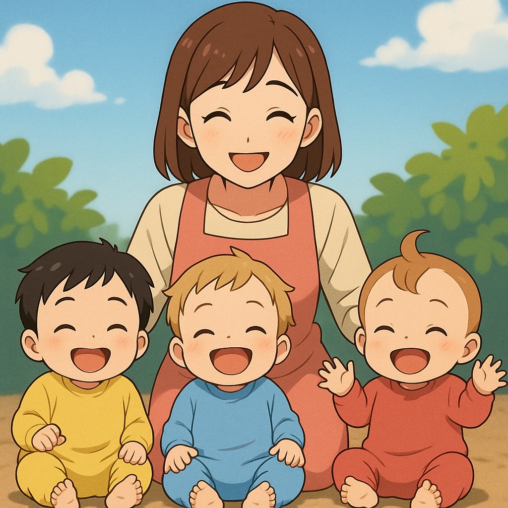 <웃는 영아와 교사 단체사진> - 어린이집 보육료 인상 관련 이미지