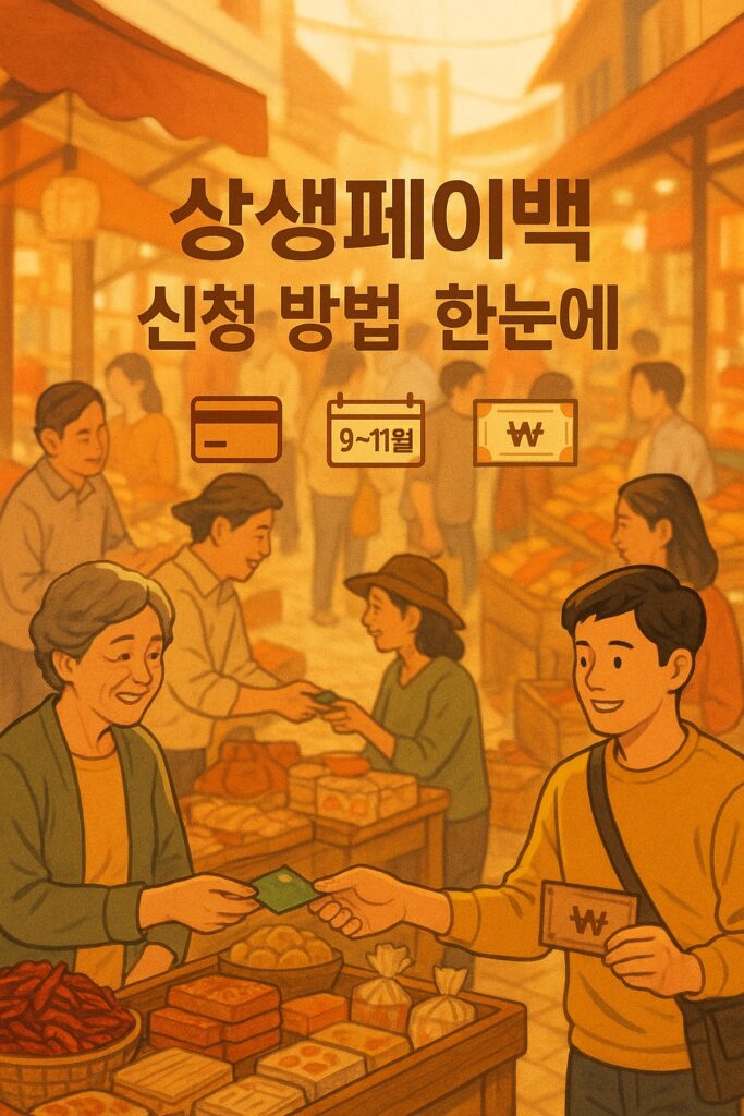 상생페이백 신청 방법 요약과 전통시장 쇼핑 장면