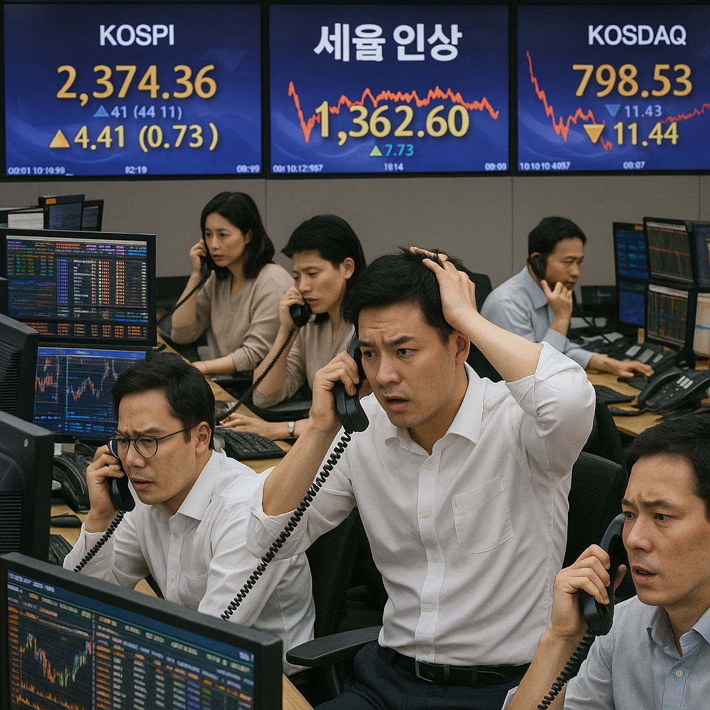 주식 거래세 발표 직후 트레이딩룸