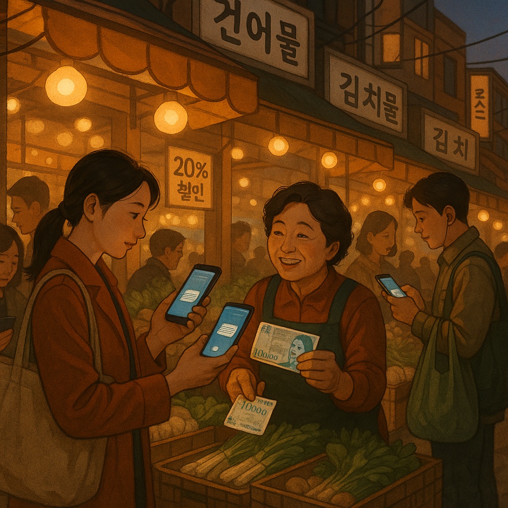 지역사랑상품권 20% 할인으로 활기찬 전통시장 풍경