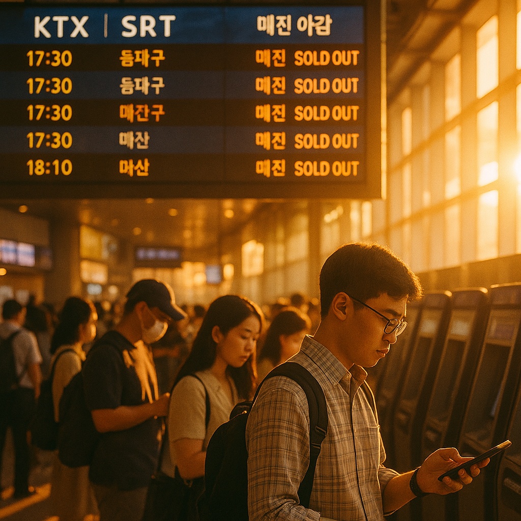 추석 역귀성 할인 KTX·SRT 예매 대기 인파