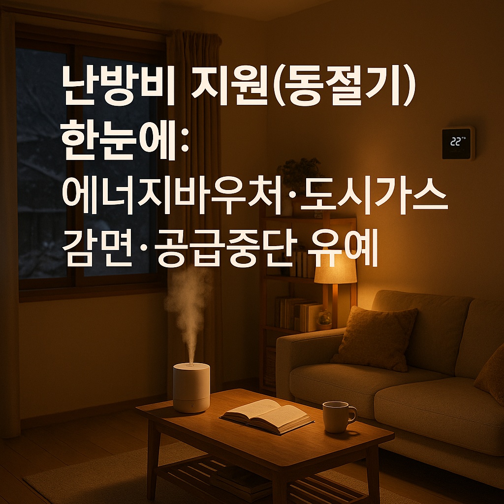 난방비 지원(동절기) 에너지바우처와 도시가스 요금 감면 한눈에